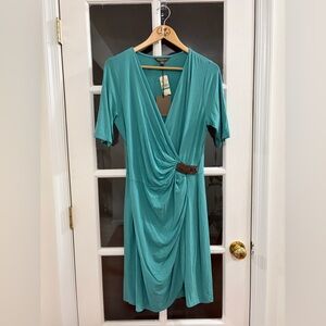 Tommy Bahama Tambour Beaded Wrap Dress - Size L - NWT - bristol blue